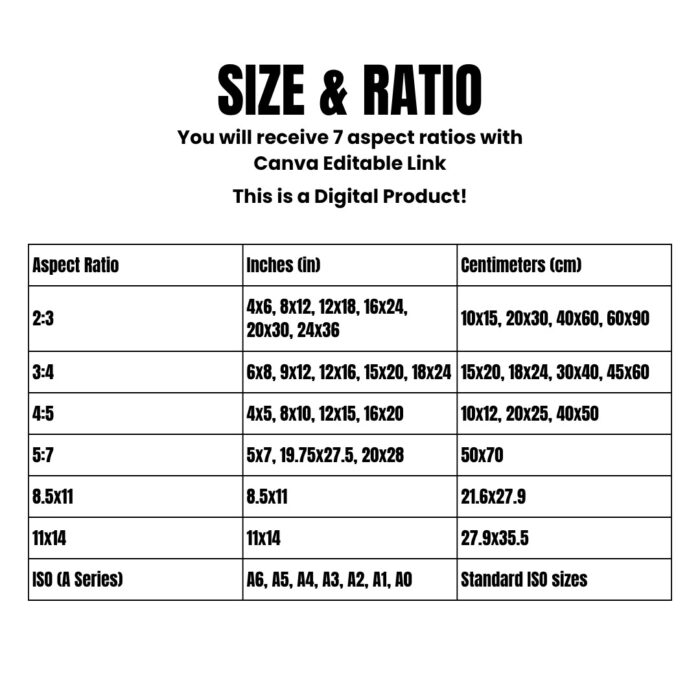 Size and Ratio - 2 Vertical